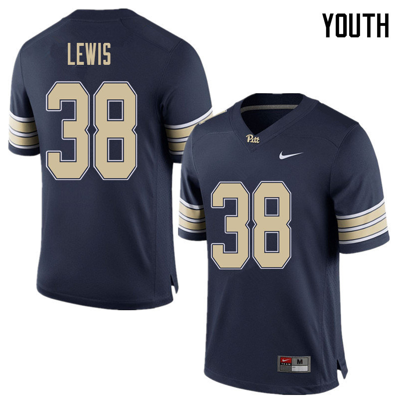 Youth #38 Ryan Lewis Pittsburgh Panthers College Football Jerseys Sale-Home Blue